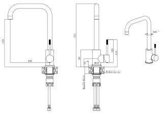 Смеситель для кухни ESKO Kitchen K57 хром